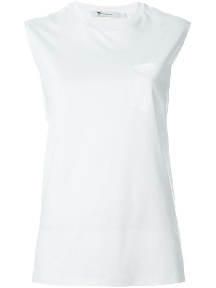 T By Alexander Wang Sleeveless T-shirt, Women's, Size: Small, White, Cotton