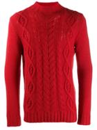 Tagliatore Cable Knit Sweatshirt - Red