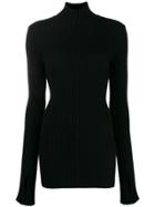 Paco Rabanne Ribbed High-neck Sweater - Black