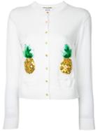 Muveil - Pineapple Embroidered Cardigan - Women - Cotton - 38, White, Cotton