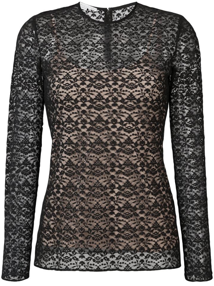 Stella Mccartney Lace Overlay Blouse - Black