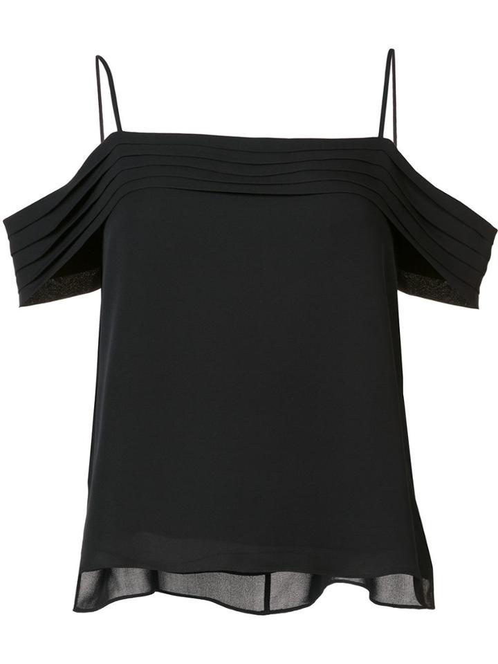 T By Alexander Wang Cold Shoulder Top - Black