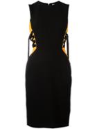 Versace Collection Lace-up Detail Dress, Women's, Size: 44, Black, Polyester/spandex/elastane/cotton