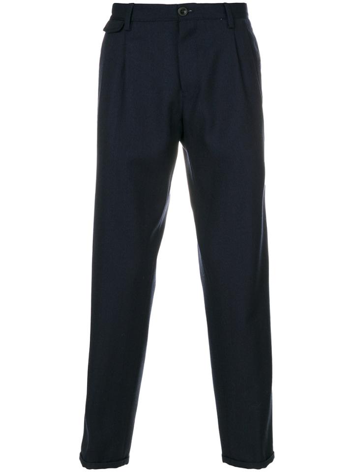 Pt01 Herringbone Pattern Trousers - Blue