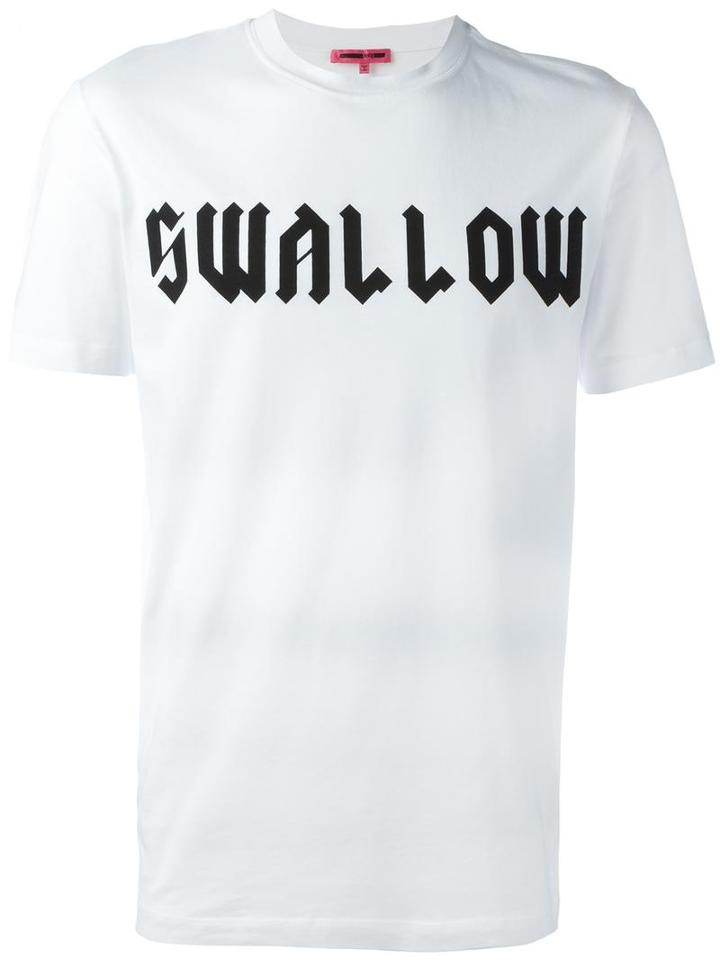 Mcq Alexander Mcqueen Swallow Print T-shirt, Men's, Size: Medium, White, Cotton