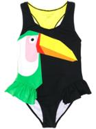 Stella Mccartney Kids Teen Bird Print Swimsuit - Black