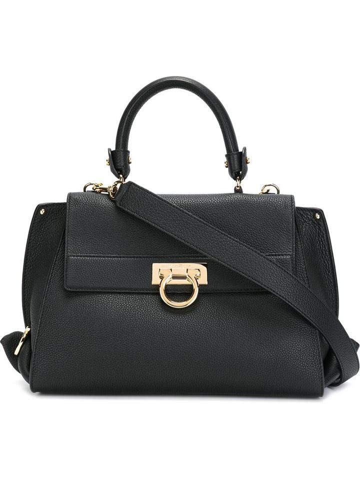 Salvatore Ferragamo - 'sofia' Tote - Women - Calf Leather - One Size, Black, Calf Leather