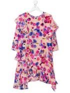 Natasha Zinko Kids Teen Floral Ruffled Dress - Nude & Neutrals