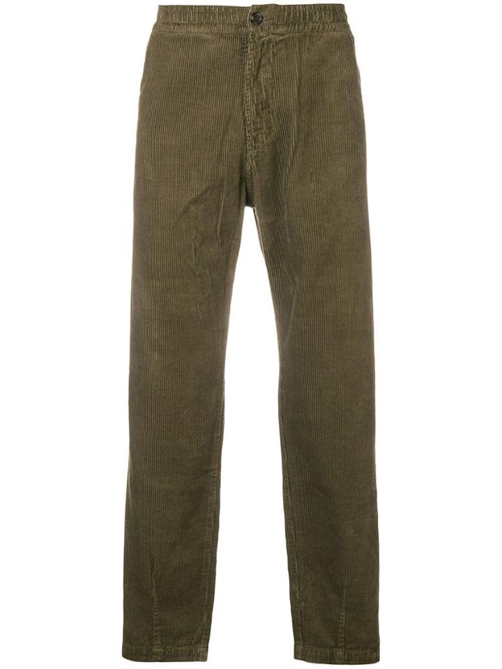 Universal Works Corduroy Straight Leg Trousers - Green