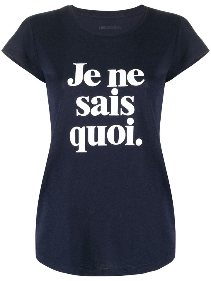 Zadig & Voltaire Slogan Print T-shirt - Blue