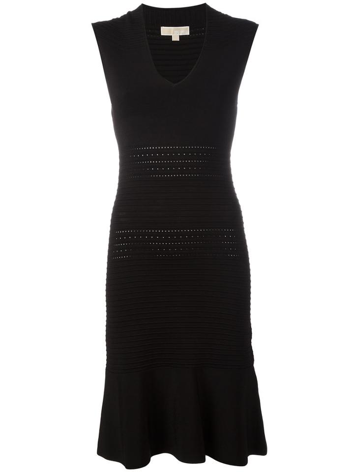 Michael Kors - V-neck Crochet Dress - Women - Polyamide/spandex/elastane/viscose - M, Women's, Black, Polyamide/spandex/elastane/viscose