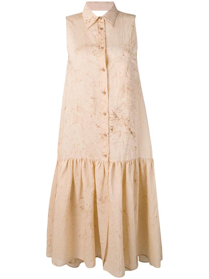 Uma Wang Sleeveless Shirt Dress - Neutrals