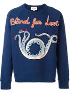 Gucci Blind For Love Sweatshirt, Men's, Size: Large, Blue, Cotton