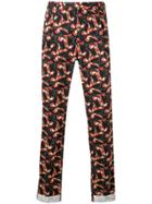 Pt01 Butterfly Print Trousers - Blue
