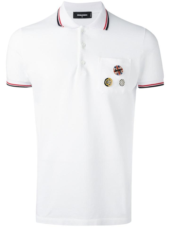 Dsquared2 Pin Detail Polo Shirt - White