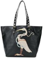 Red Valentino Embroidered Oversized Tote - Black