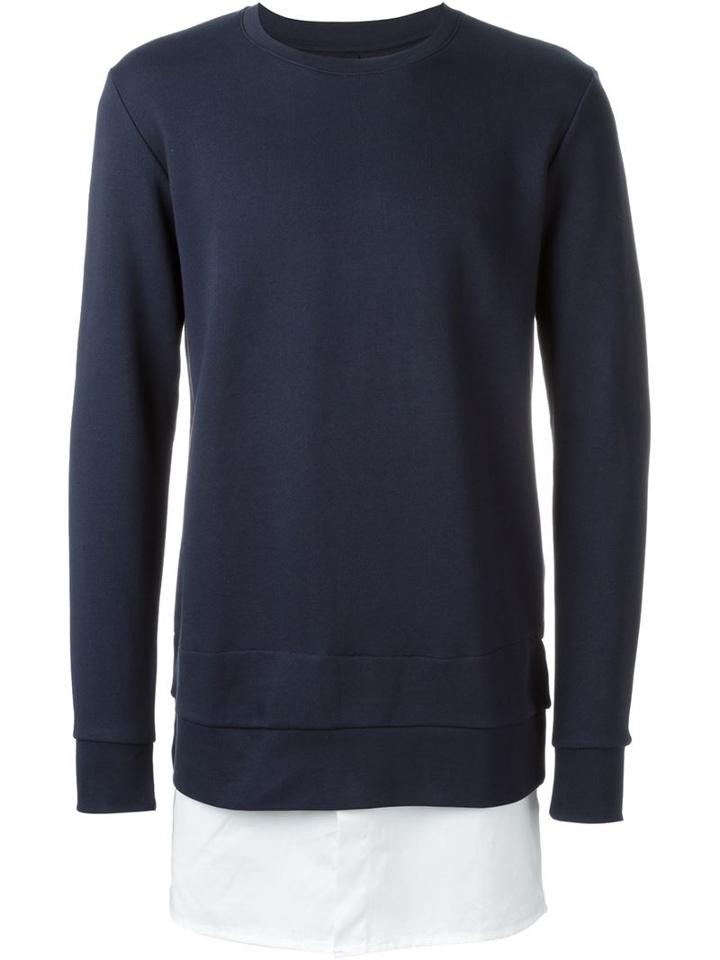 Matthew Miller Shirt Hem Sweatshirt, Men's, Size: S, Blue, Cotton