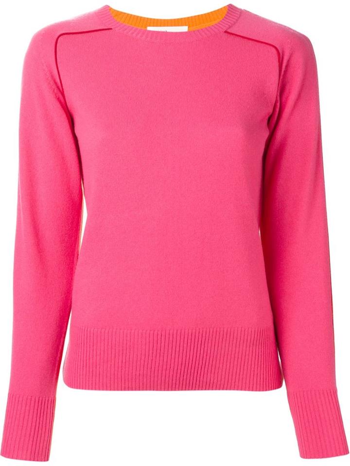 Sacai Luck Two Tone Sweater, Women's, Size: 1, Pink/purple, Cashmere