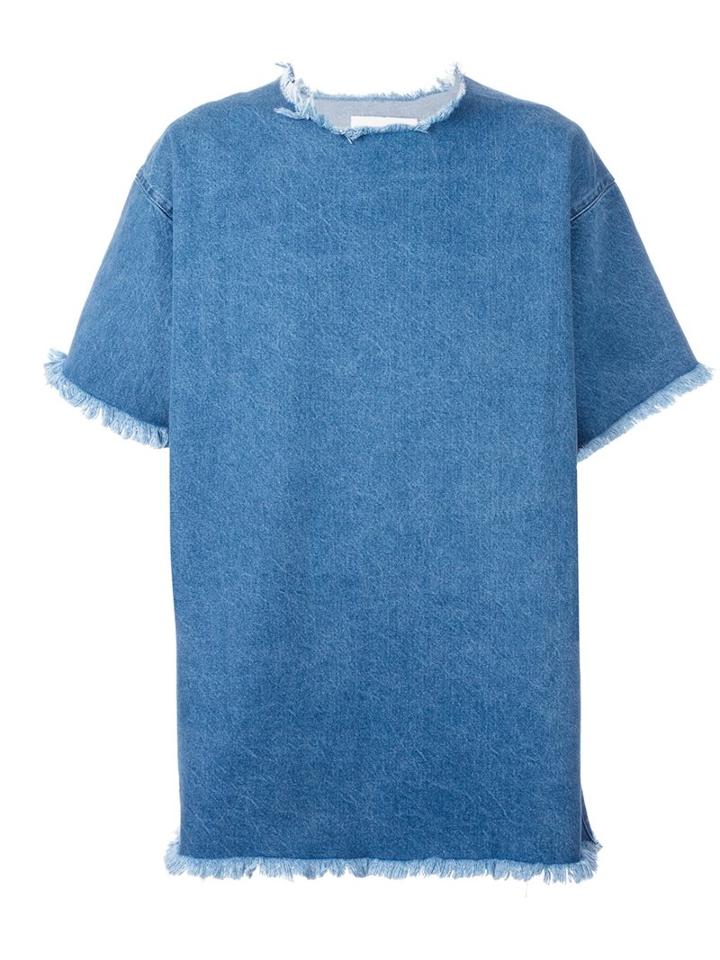 Marques'almeida Denim T-shirt, Men's, Size: Large, Blue, Cotton