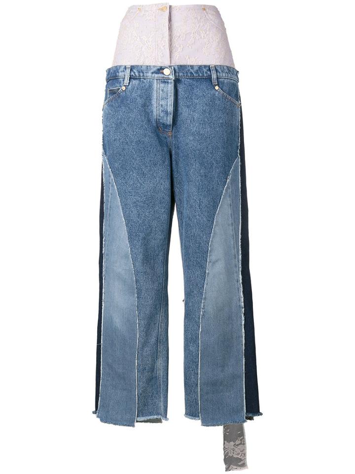 Natasha Zinko - Oversized Patchwork Jeans - Women - Cotton/polyamide - 34, Women's, Blue, Cotton/polyamide