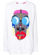 No Ka' Oi Logo Mask Print Sweatshirt - White