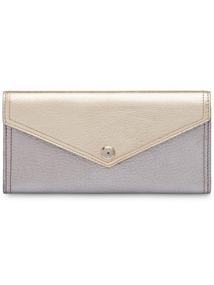 Miu Miu Two-tone Madras Leather Wallet - Metallic