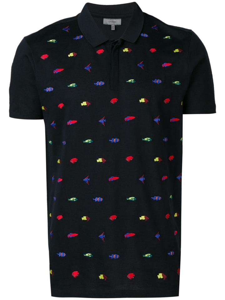 Lanvin Embroidered Polo Shirt - Blue