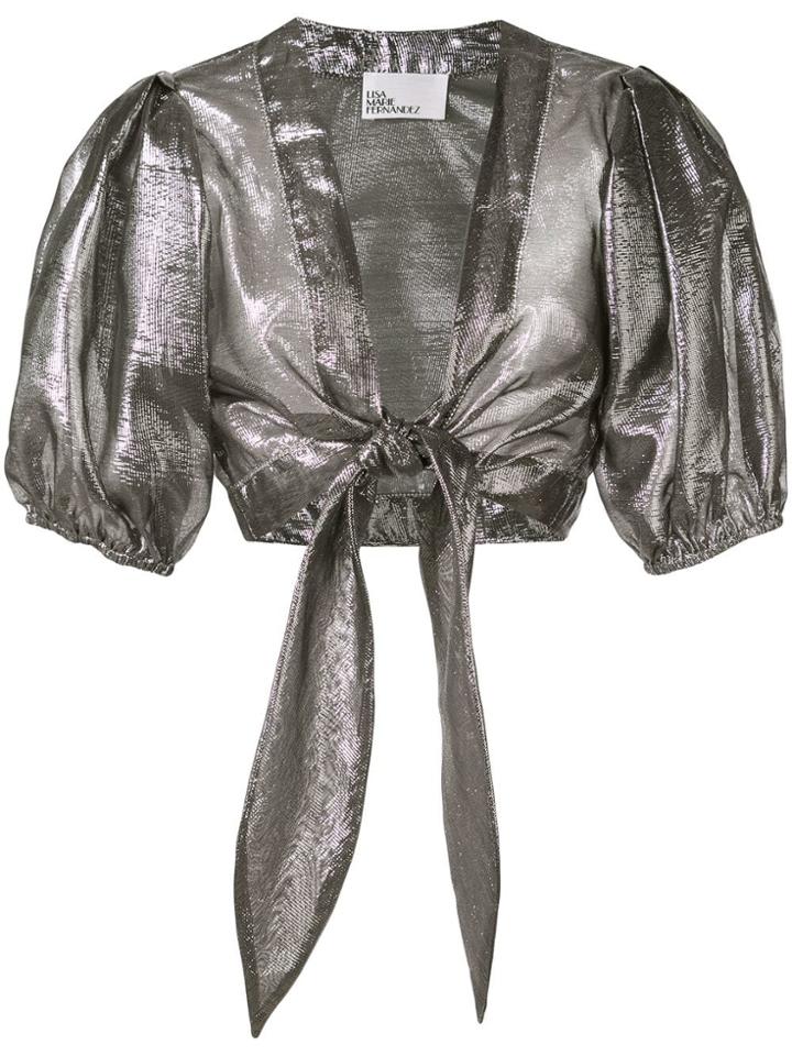 Lisa Marie Fernandez Cropped Metallic Top - Silver