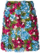 Dolce & Gabbana Hydrangea Embroidered Skirt - Multicolour