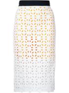 Msgm Laser Cut Straight Skirt