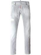 Dsquared2 Slim Jeans, Men's, Size: 52, Grey, Cotton/spandex/elastane/polyester/calf Leather