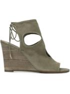 Aquazzura Sexy Thing Sandals, Women's, Size: 36.5, Green, Suede/leather
