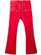 Unravel Project Cropped Leather Trousers - Red