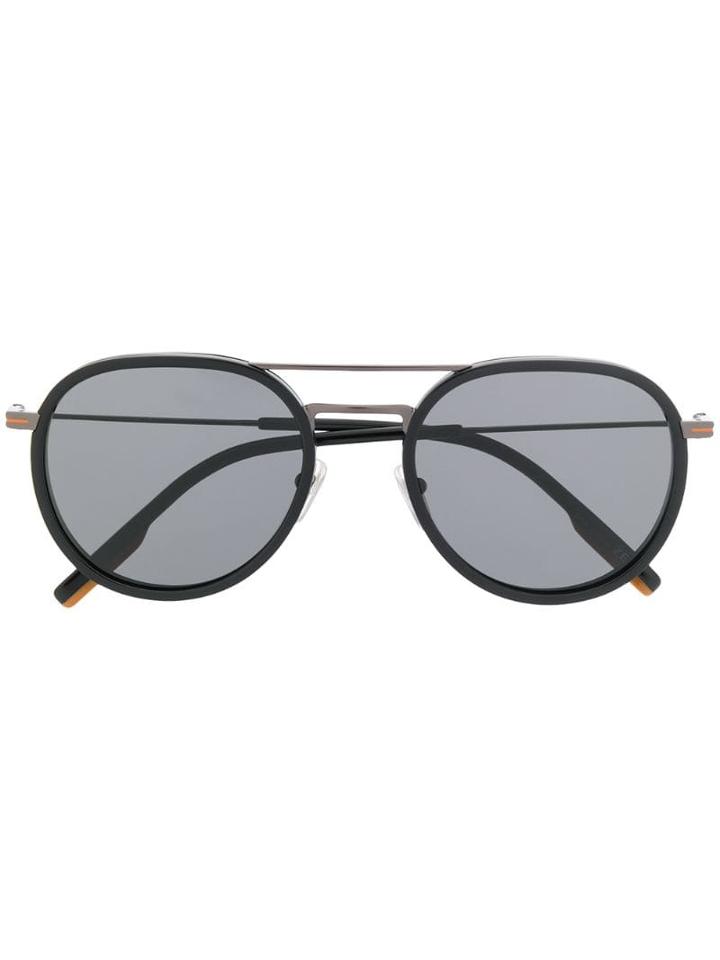 Ermenegildo Zegna Round Frame Sunglasses - Black
