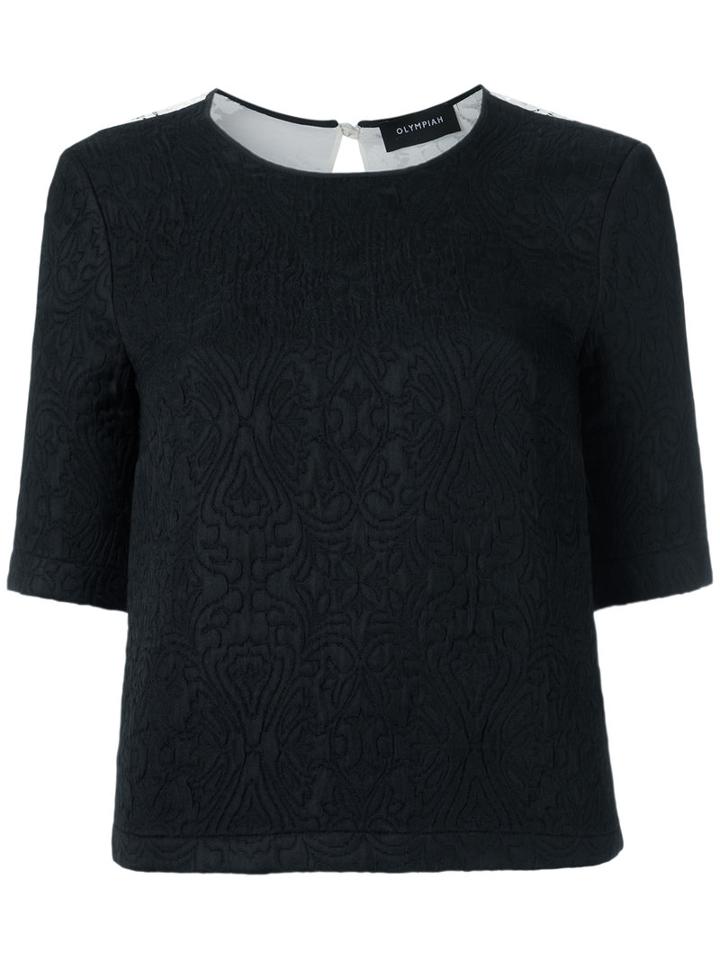 Olympiah - Lace Panelled Top - Women - Polyester/acetate - 36, Black, Polyester/acetate