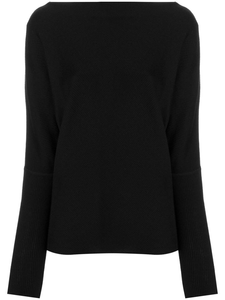 Theory Boat-neck Jumper - Black