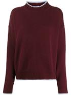 Marni Bi-colour Crewneck Sweater - Red