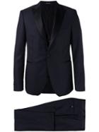 Tagliatore - Contrast Lapel Suit - Men - Cupro/virgin Wool - 52, Blue, Cupro/virgin Wool