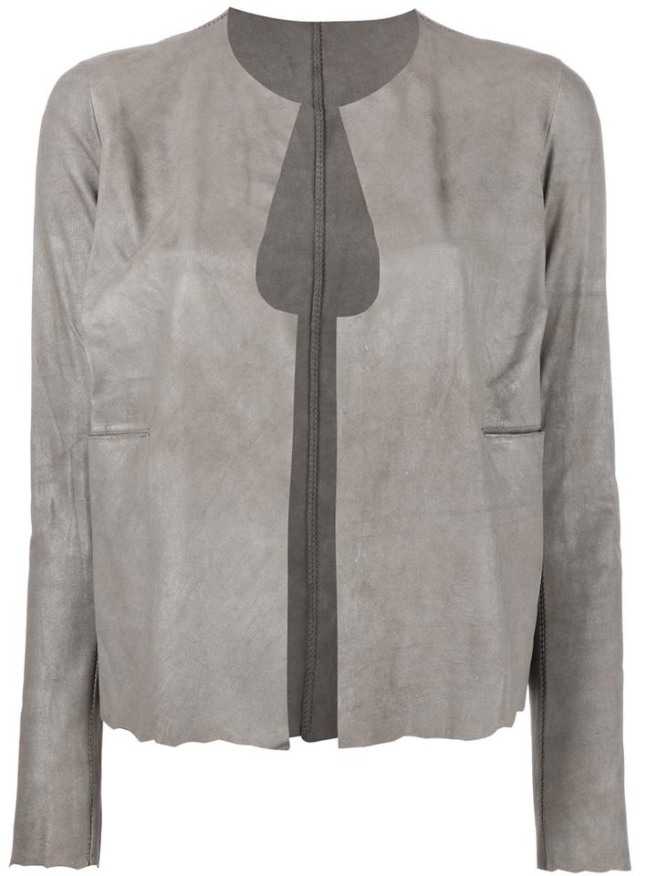 Salvatore Santoro Cut-out Detail Jacket, Women's, Size: 40, Grey, Leather