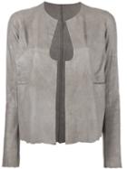 Salvatore Santoro Cut-out Detail Jacket, Women's, Size: 40, Grey, Leather