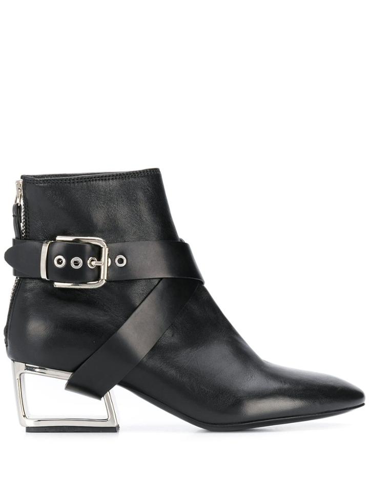 Premiata Cut-out Heel Ankle Boots - Black