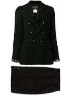 Chanel Pre-owned Set Up Suit Jacket Skirt - Black