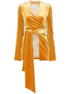 Galvan Wrap Velvet Jacket - Yellow
