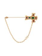 Dolce & Gabbana Encrusted Cross Brooch - Metallic