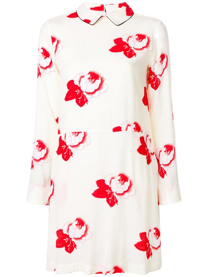 Ganni Rose Print Dress - Nude & Neutrals