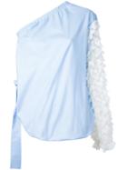 Anouki - Off Shoulder Blouse - Women - Cotton/polyester - 40, Blue, Cotton/polyester