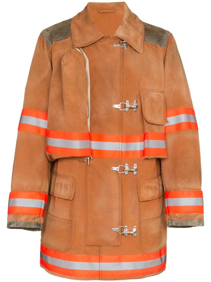 Calvin Klein 205w39nyc Reflective Detail Cotton Parka - Brown
