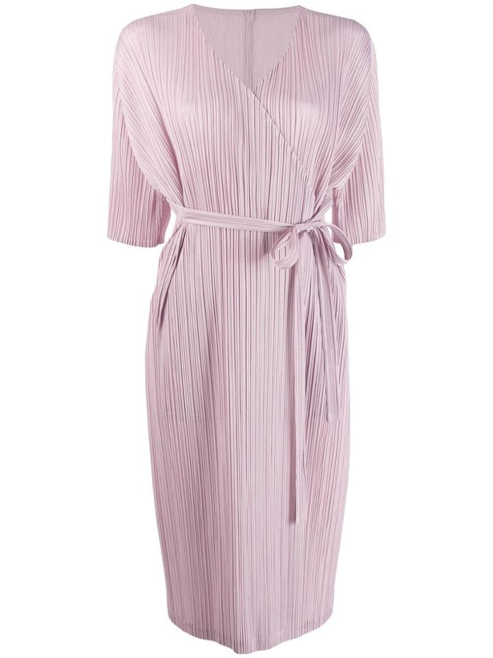 Pleats Please Issey Miyake Pleated Wrap Cardigan - Purple
