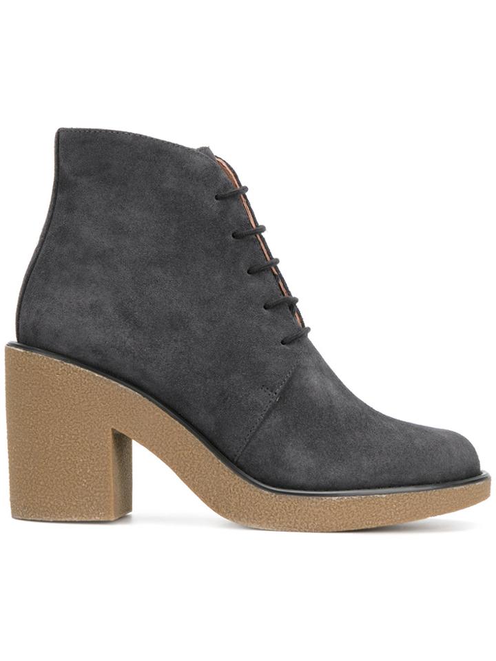 Jil Sander Navy Lace-up Boots - Grey