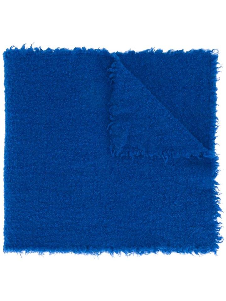 Faliero Sarti Frayed Scarf, Men's, Blue, Virgin Wool/cashmere/nylon